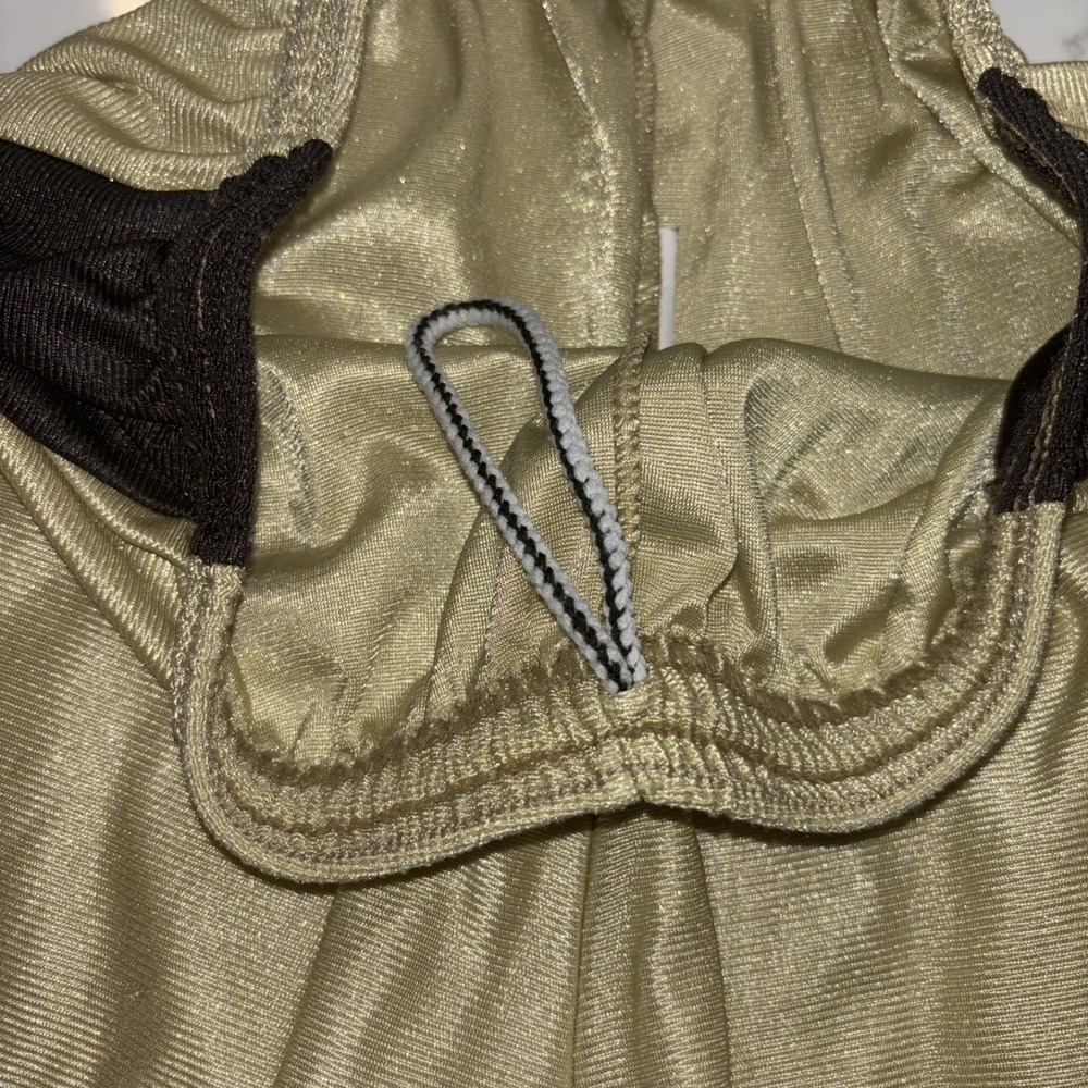 VTG 80s Dodger USA Dazzle Basketball Shorts Wake Forest Youth XL18/20 Gold Black - Picture 8 of 8